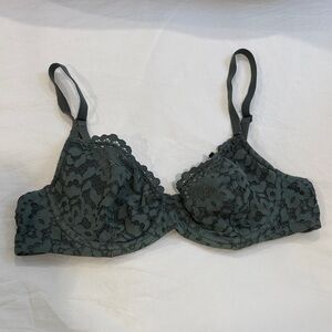 Victoria's Secret Lace Underwire Bra - Dark Green - Size 36C